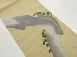 綴れ曲線に木々模様織出し名古屋帯